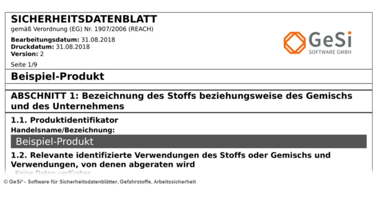 Sicherheitsdatenblatt-Format nutzen ohne Verpflichtung
